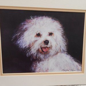 11 X 14 PRIINT OF WHITE DOG PAINTING
